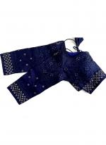 Milan Silk Navy Blue Traditional Wear Embroidery Work Blouse